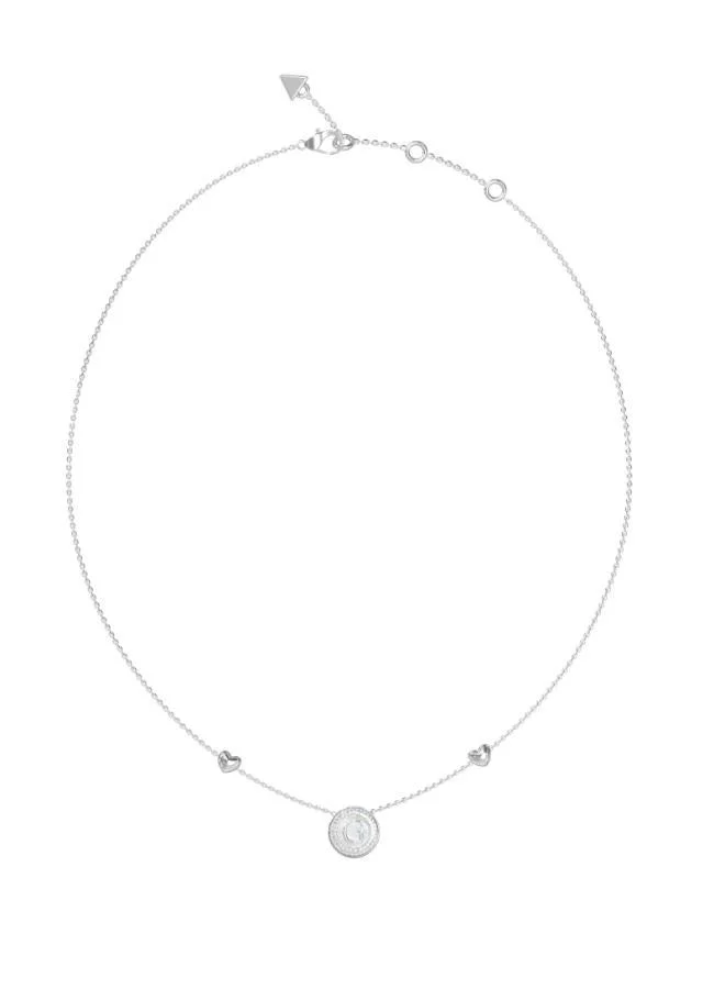 GUESS Logo 16-18 Inch Pearly G Coin Necklace